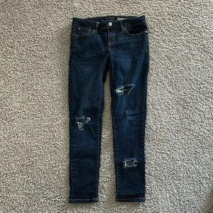 Aeropostale Jegging Distressed Dark Washed Denim size 0 Short, Like New!